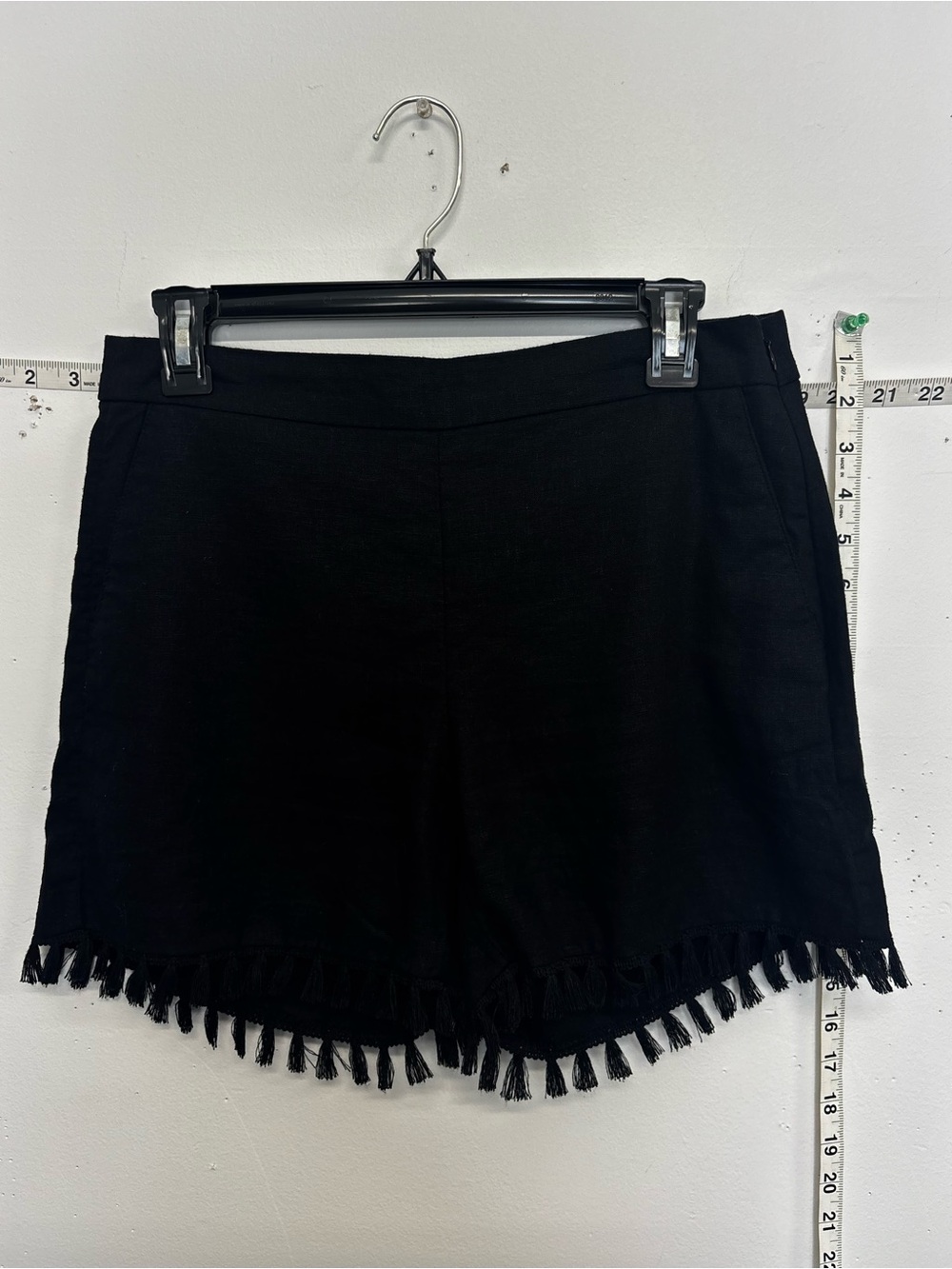 Banana Republic Black Tassel-Trim Bermuda Shorts lined